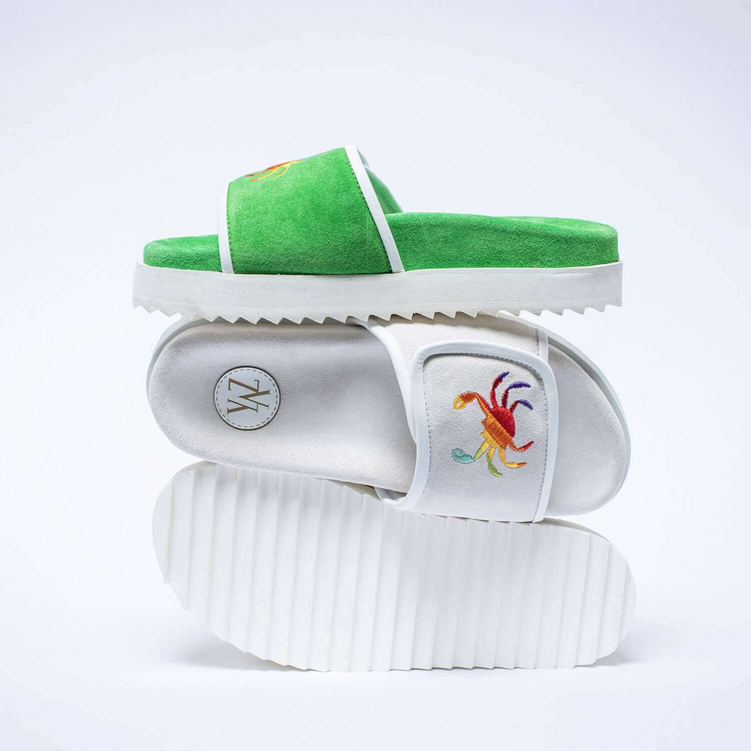 PHIN SUEDE SLIDES - WHITE