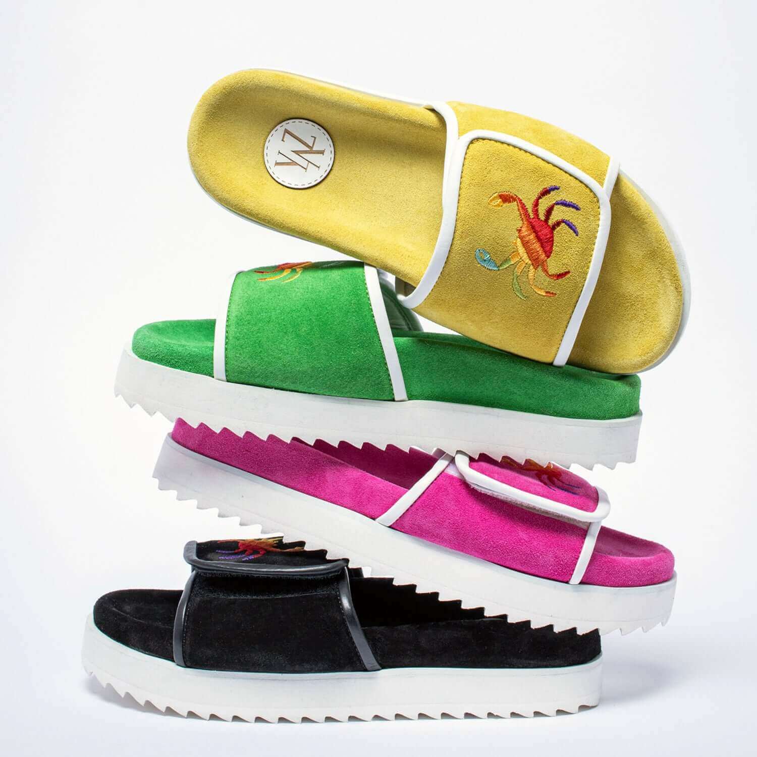 PHIN SUEDE SLIDES - YELLOW