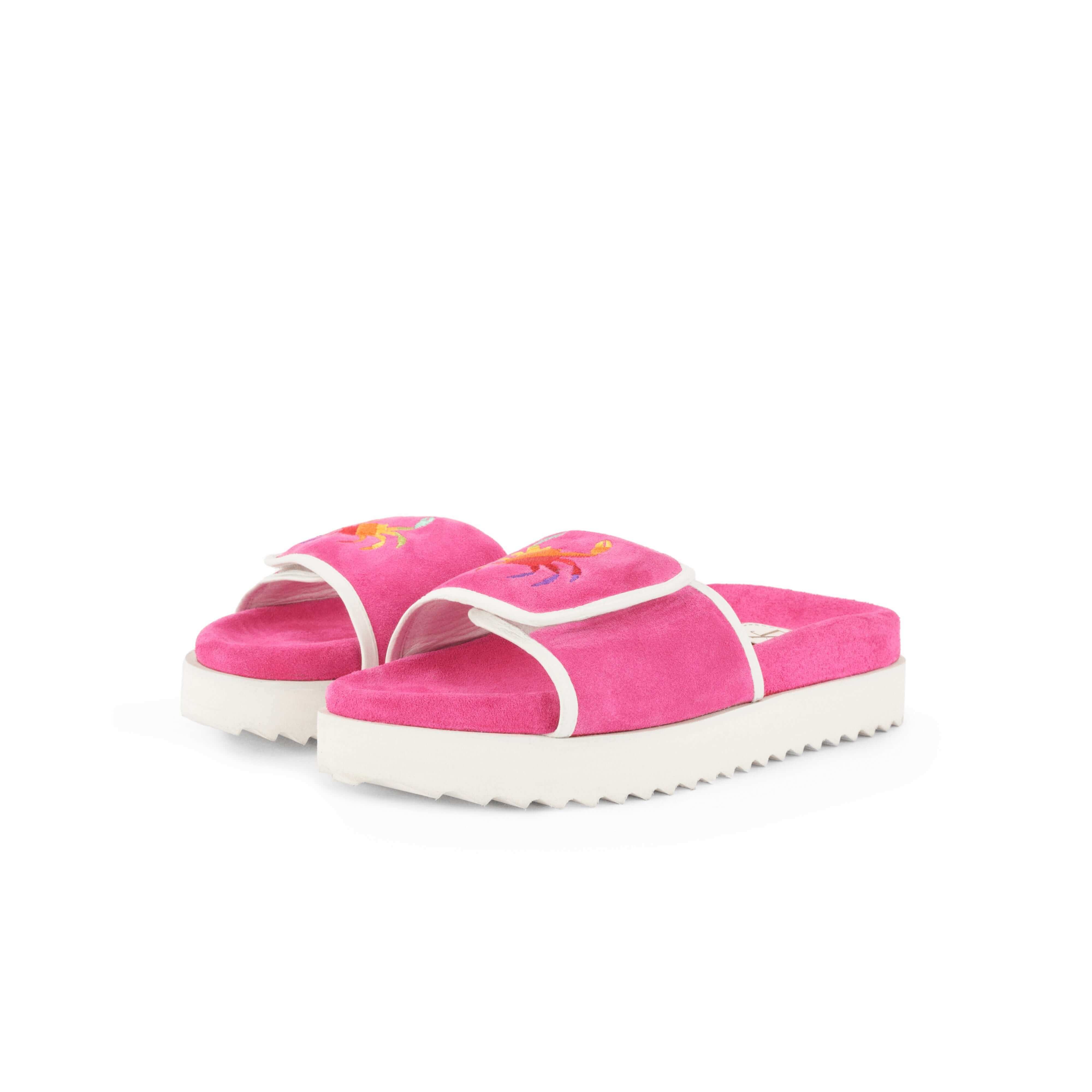 PHIN SUEDE SLIDES - PINK