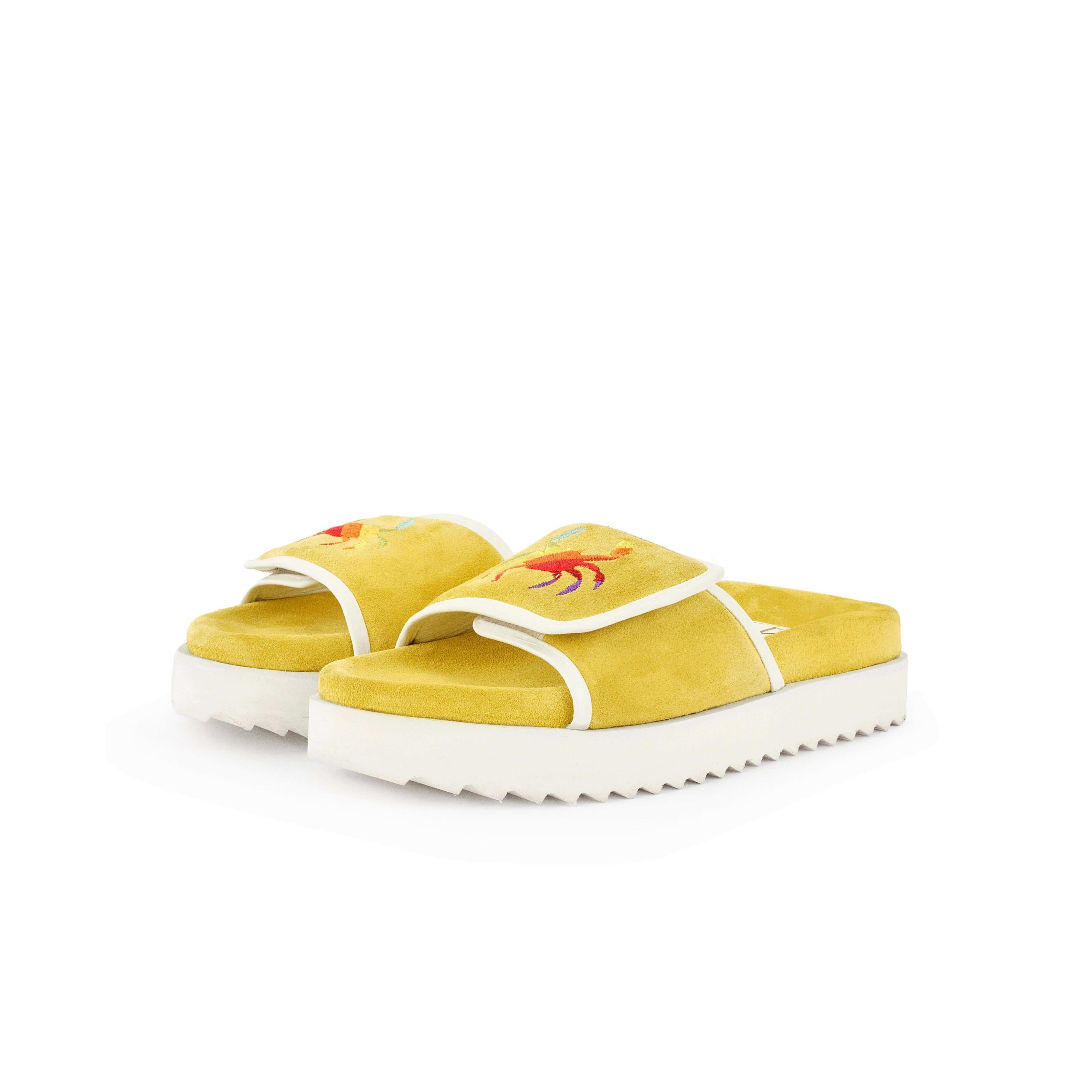 PHIN SUEDE SLIDES - YELLOW