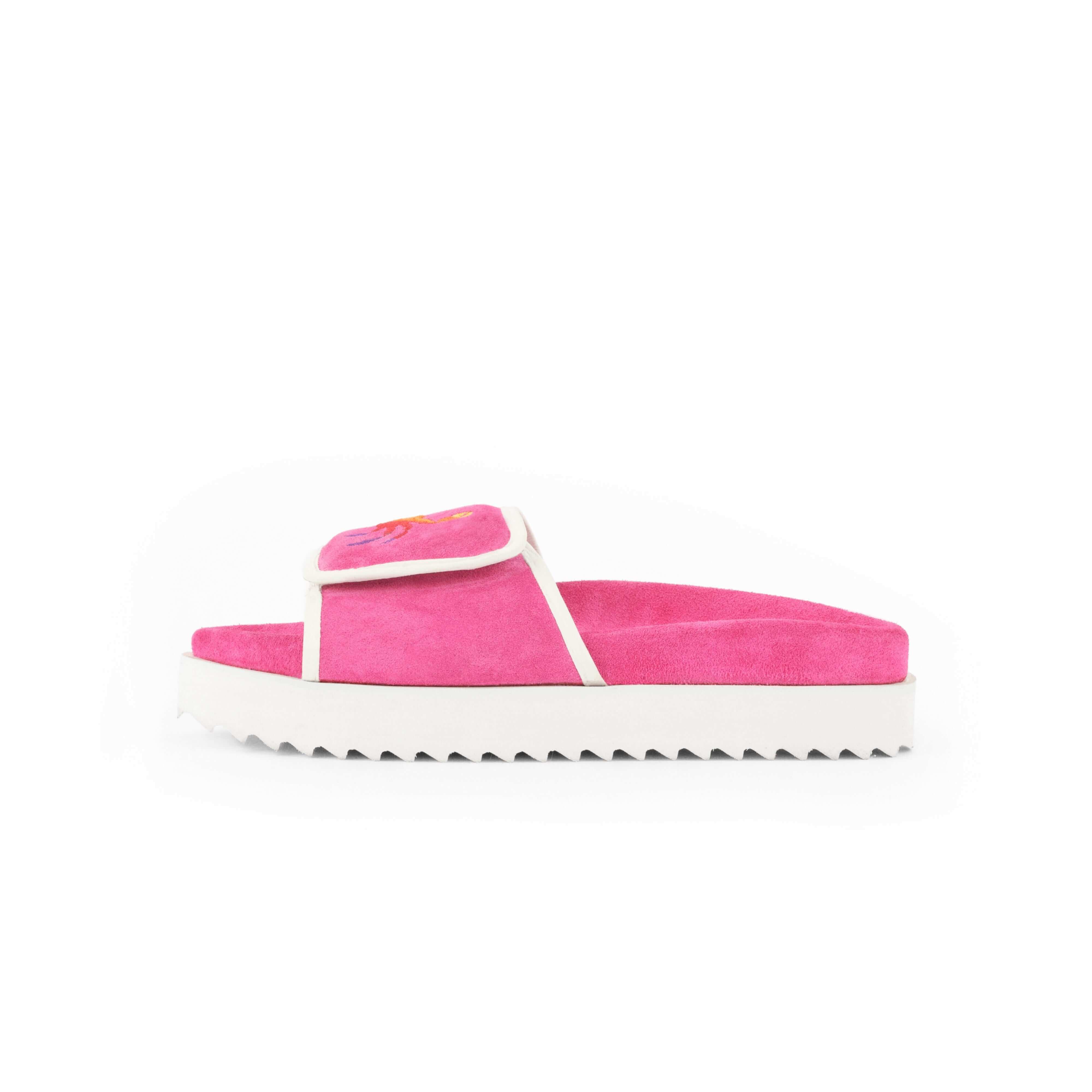 PHIN SUEDE SLIDES - PINK