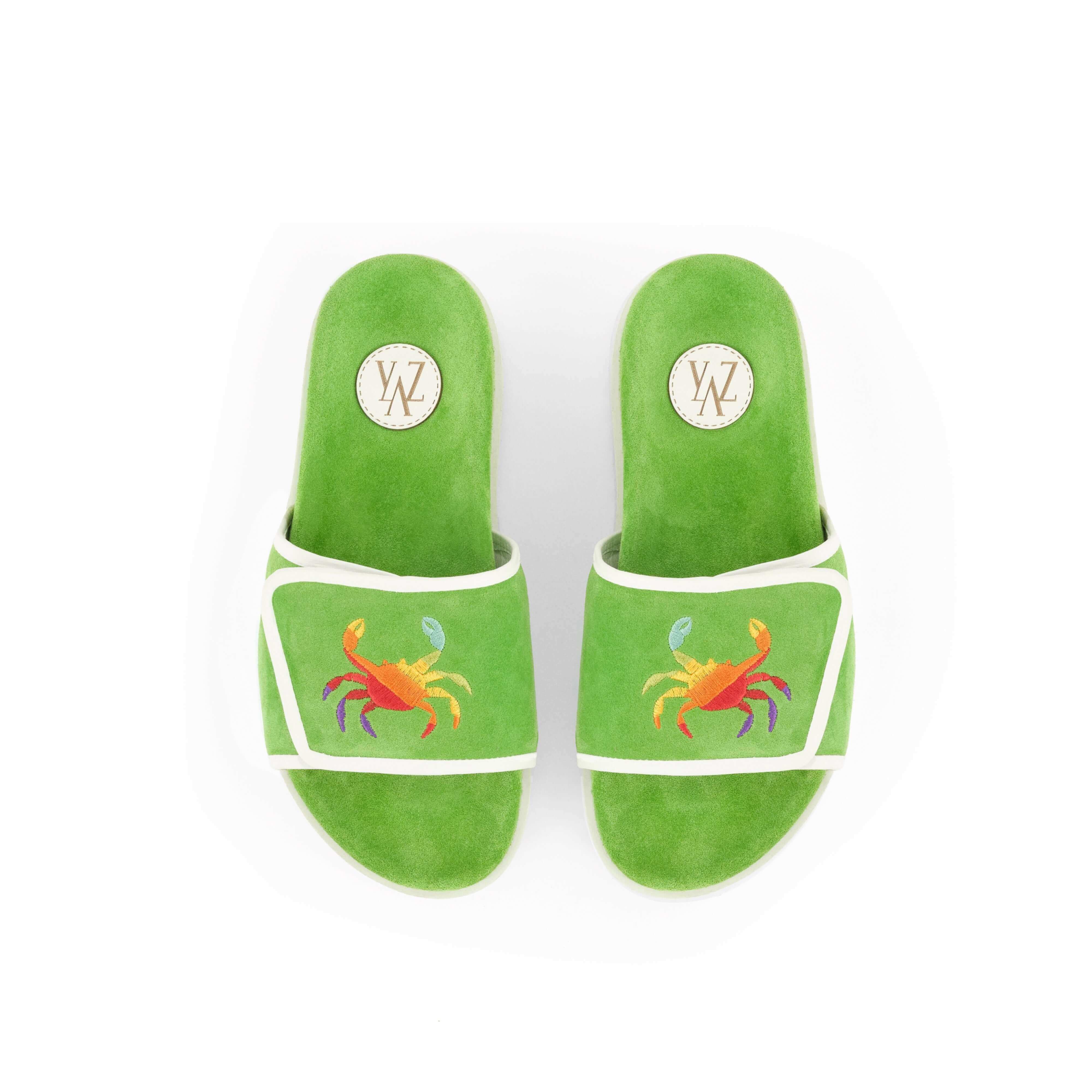 PHIN SUEDE SLIDES - GREEN