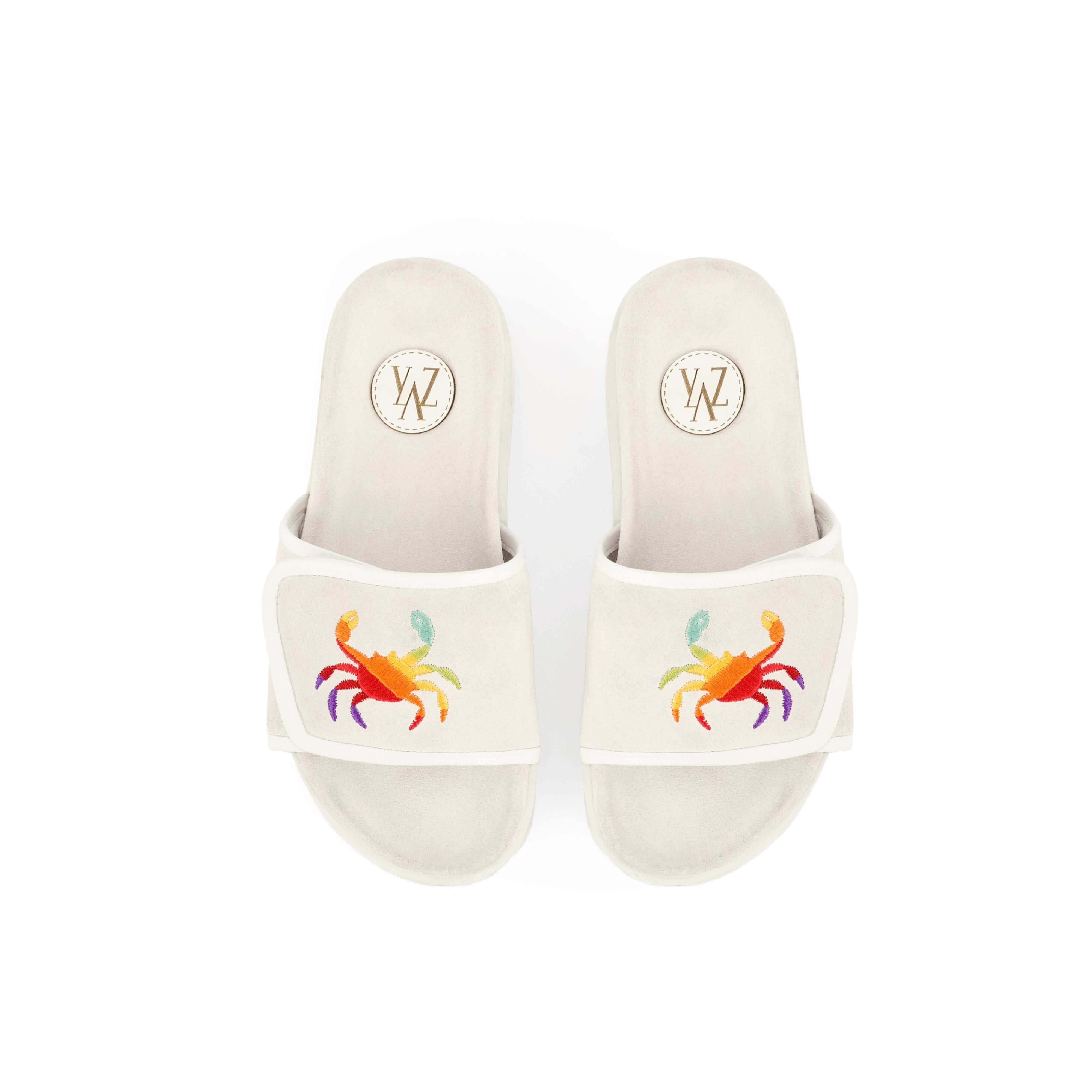 PHIN SUEDE SLIDES - WHITE