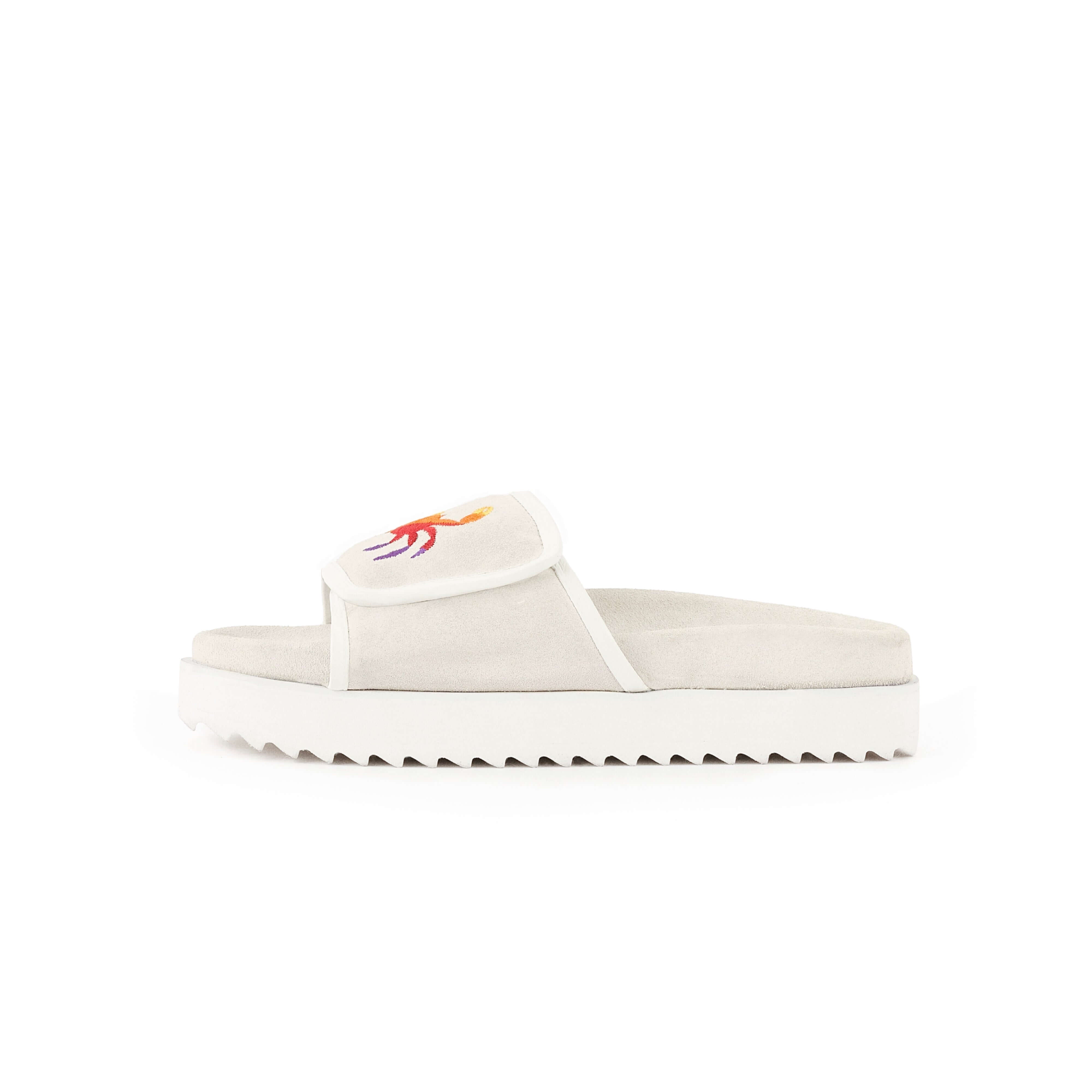 PHIN SUEDE SLIDES - WHITE