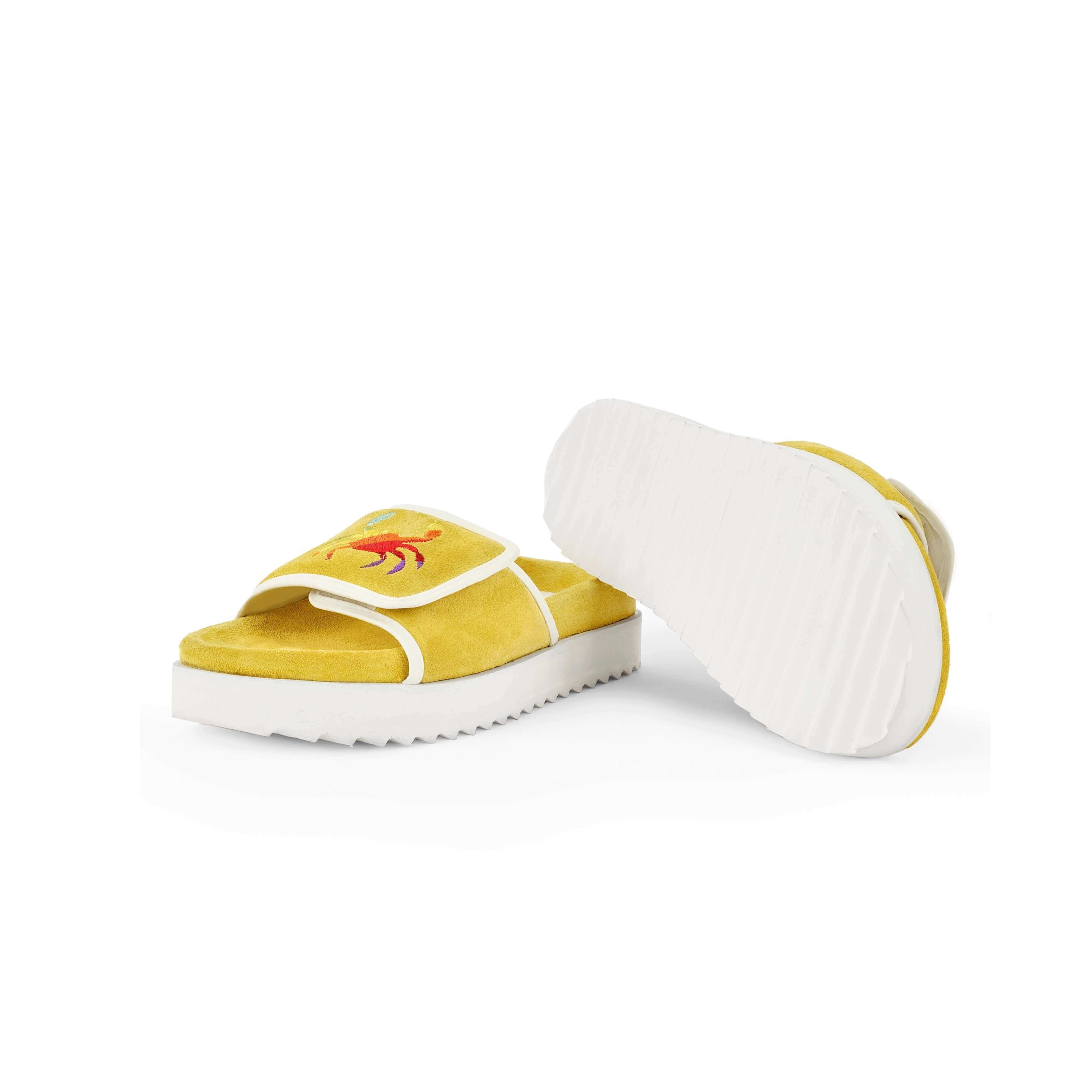 PHIN SUEDE SLIDES - YELLOW