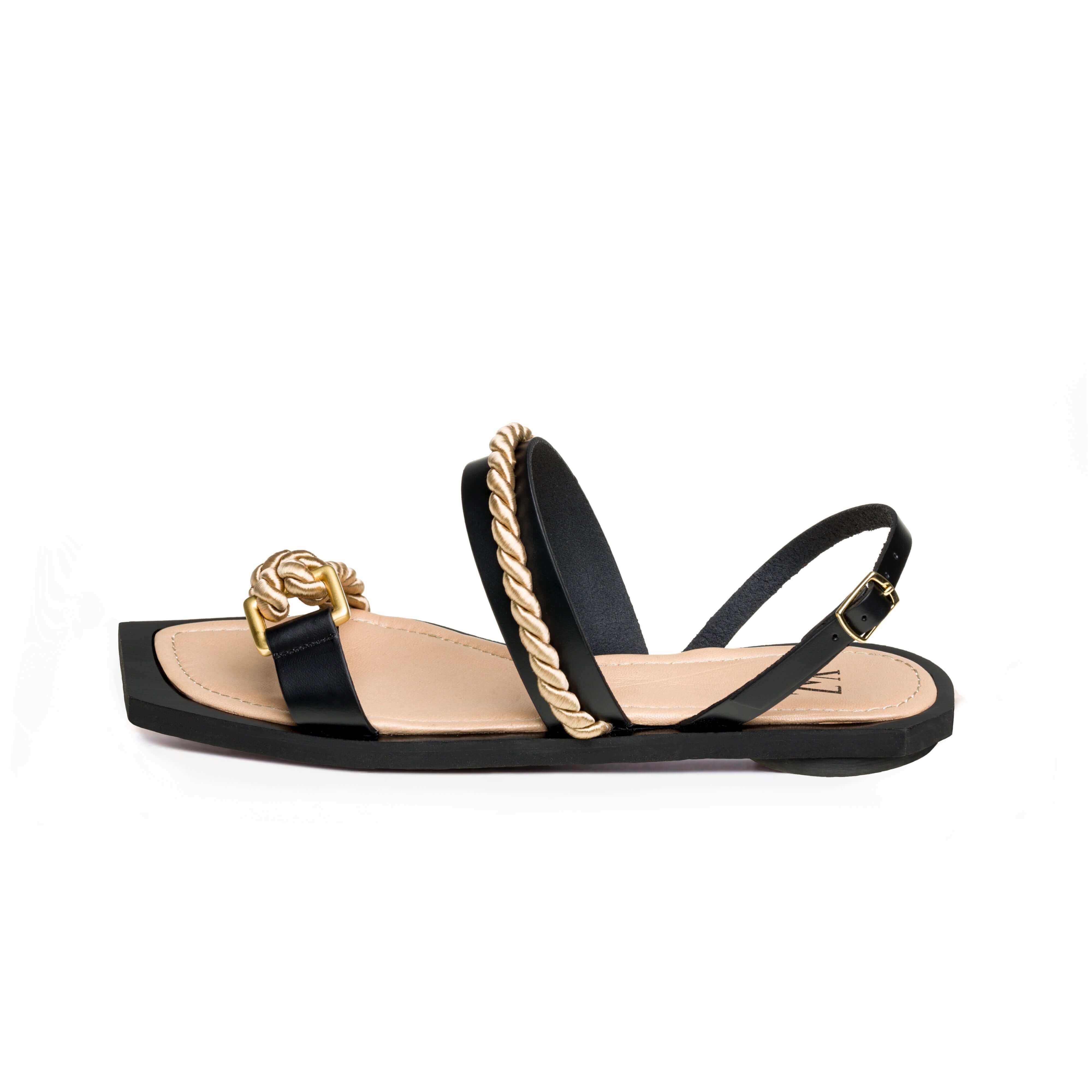 EPHE SANDAL - BLACK GOLD