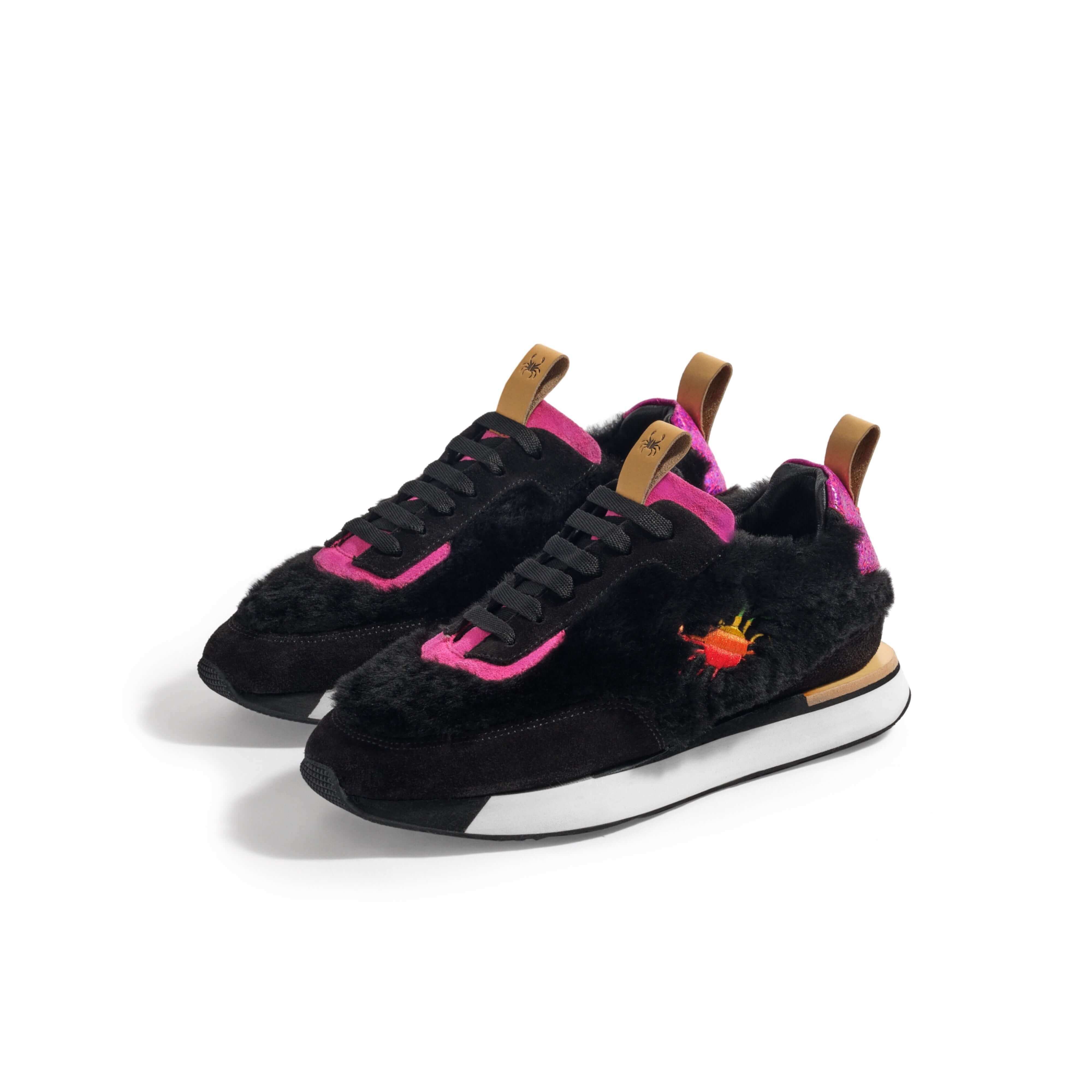 INSULA FURRY SNEAKER - FUCHSIA