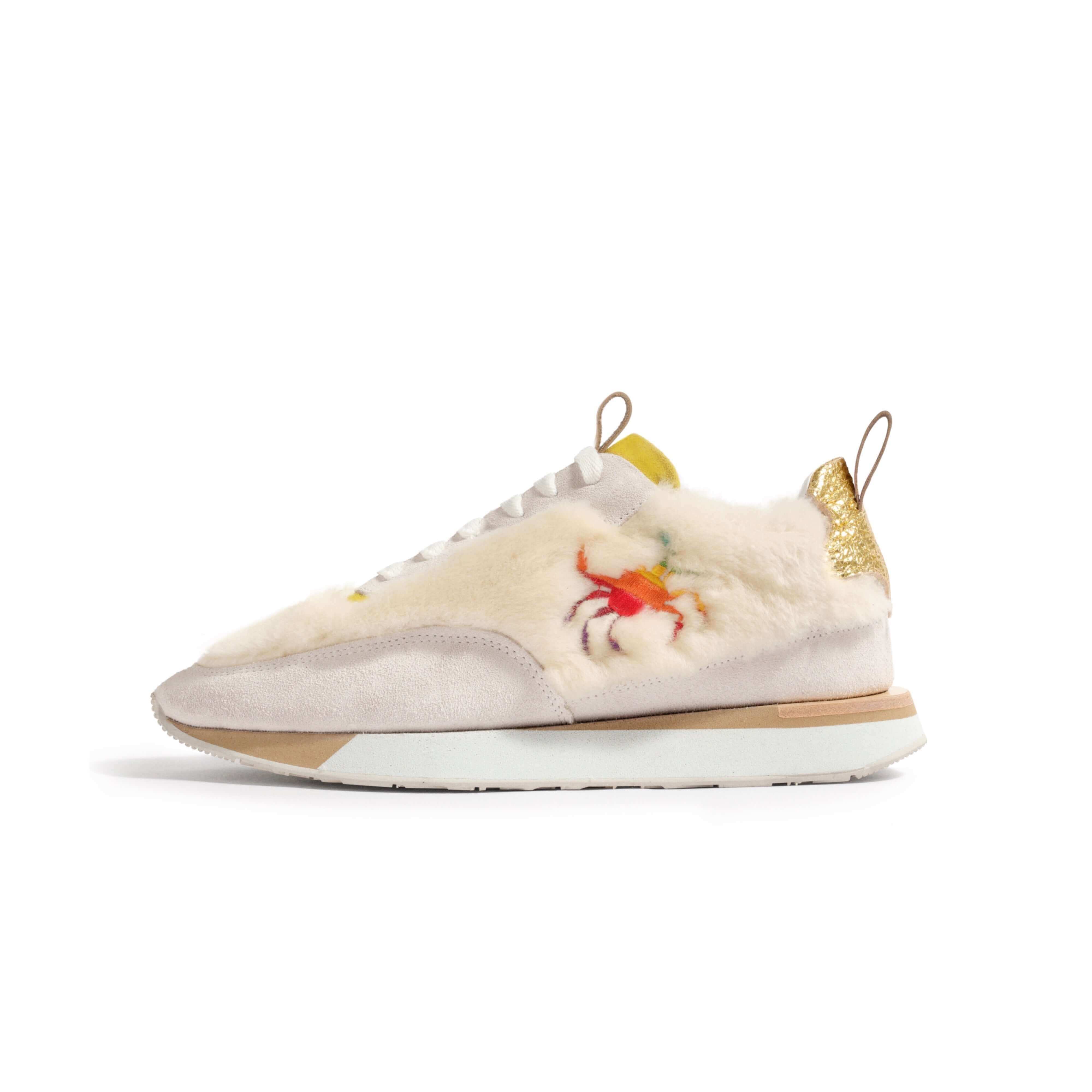 INSULA FURRY SNEAKER - LEMON