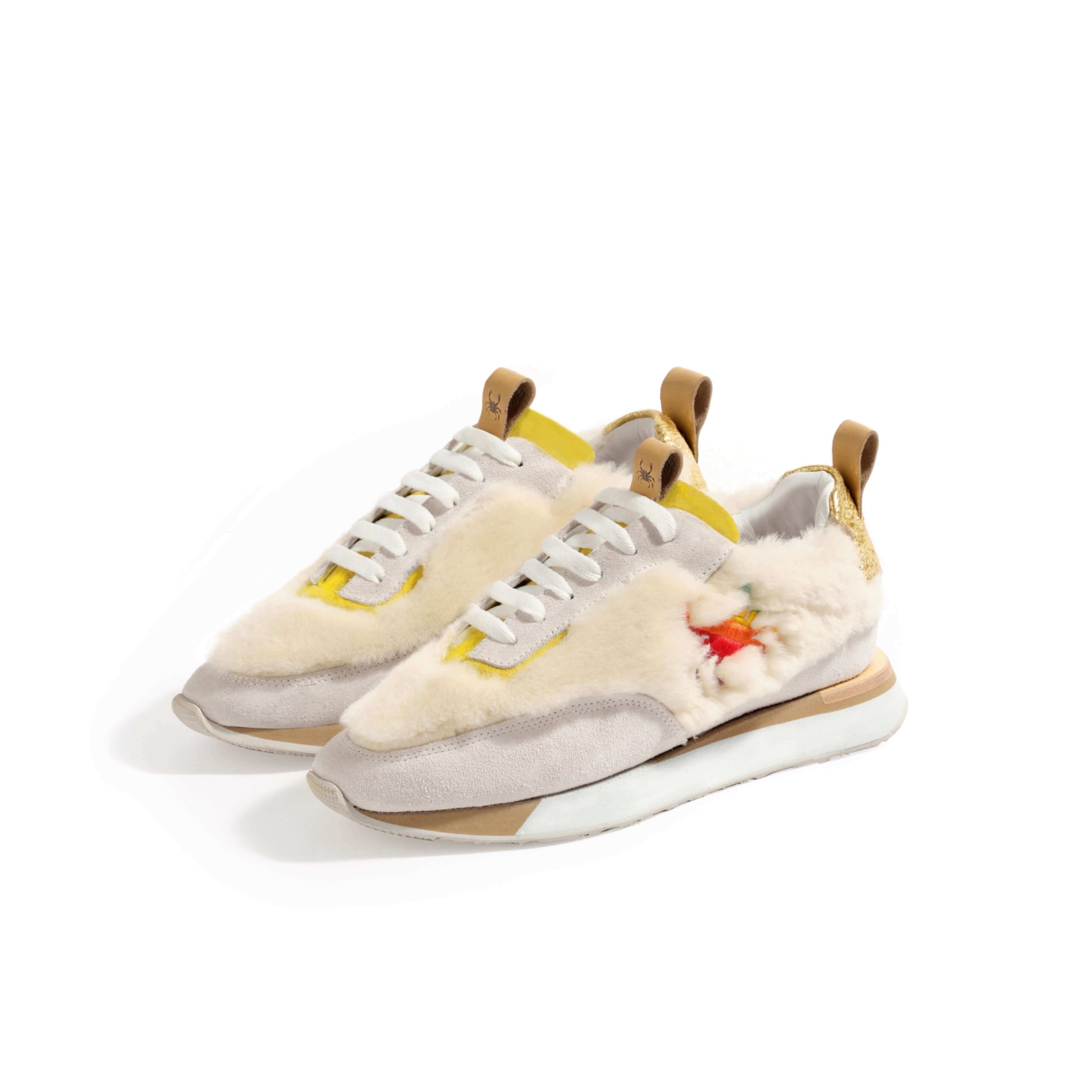 INSULA FURRY SNEAKER - LEMON